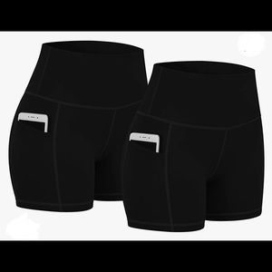 New FengBay 2 Pack Yoga 5” Yoga Shorts With Side Pockets Size XL